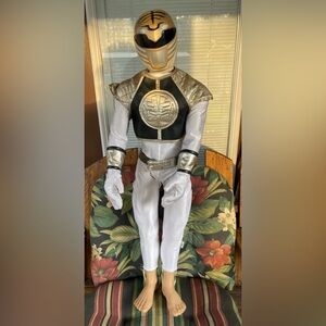 1994 Mega Size White Power Ranger Tommy Action Figure 36 Inch Tall/no boots